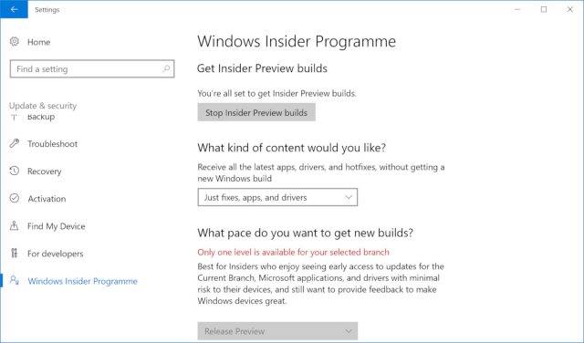 Инсайдеры на Windows 10 Creators Update снова могут установить опцию Skip ahead