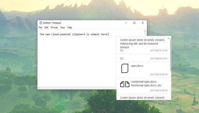 Облачный буфер обмена Windows 10 показан на скриншотах