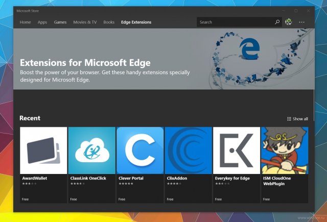 В Microsoft Store добавится раздел «Расширения для Edge»
