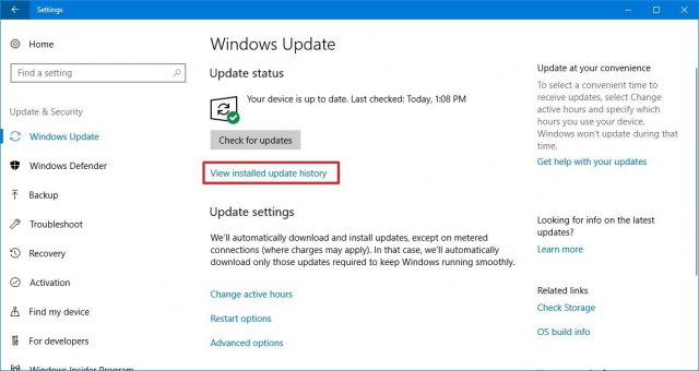 Без менеджера обновлений после установки Windows 10 появляется ошибка
