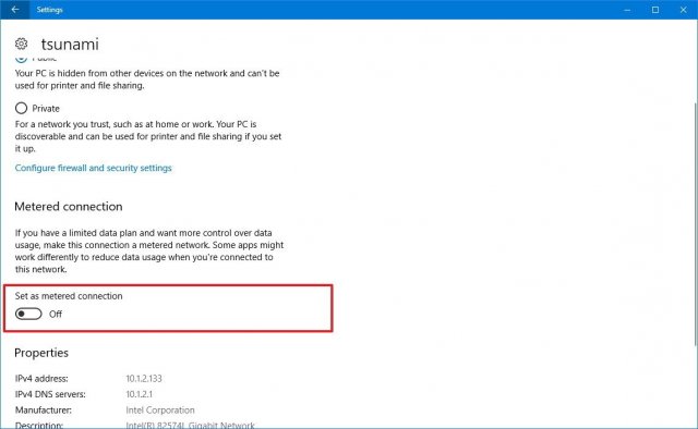 1526048919 disable metered connection windows10