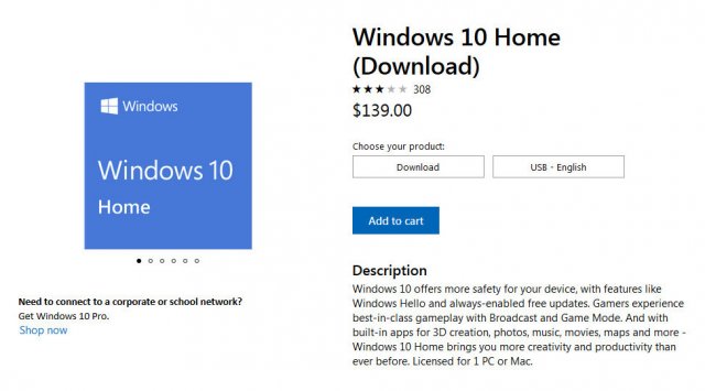 Microsoft повысила стоимость редакции Windows 10 Home на 40%