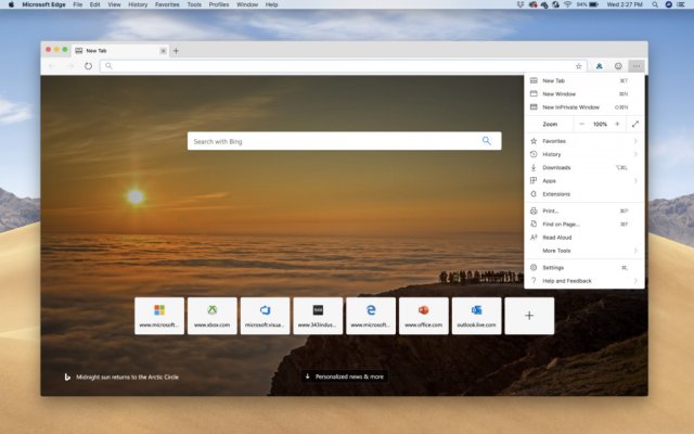 Браузер Edge теперь доступен для тестирования на macOS
