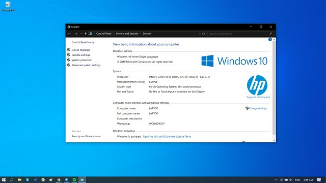 Минимальные системные требования Windows 10 May 2019 Update