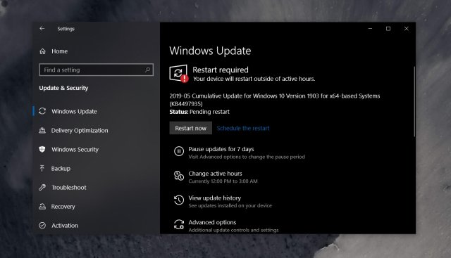 Вышло накопительное обновление для Windows 10 May 2019 Update [KB44979355]
