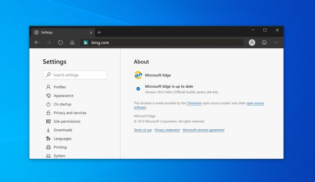 Microsoft Edge получает новое обновление