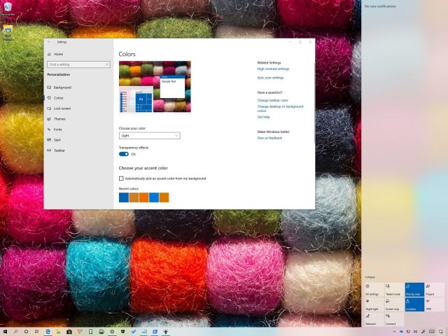 Как изменить цветовые режимы в Windows 10 May 2019 Update