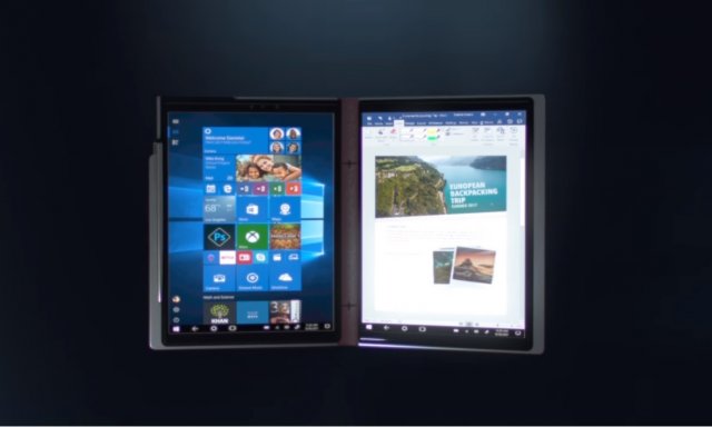 Microsoft готовит устройство с двумя экранами