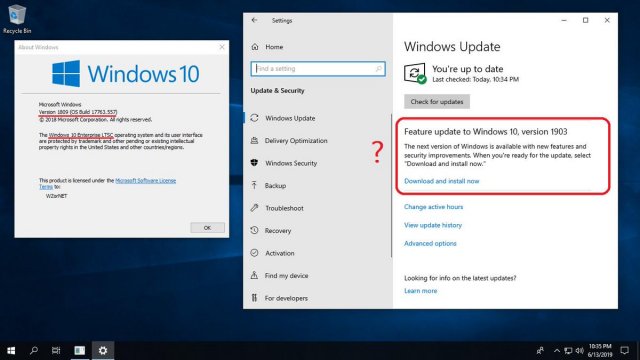 Для Windows 10 LTSC 2019 доступно обновление May 2019 Update