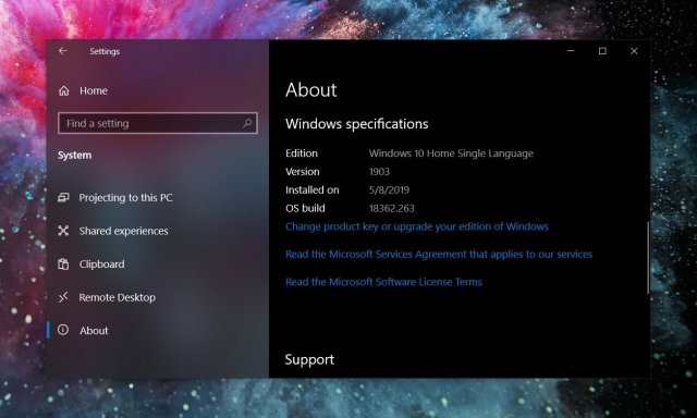 Microsoft тестирует накопительное обновление 18362.263 для Windows 10 May 2019 Update