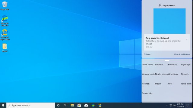 Windows 10 20H1 Build 18947 имеет новый пользовательский интерфейс Центра управления
