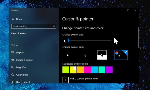 В Windows 10 v1903 добавляется новый параметр для настройки указателя мыши