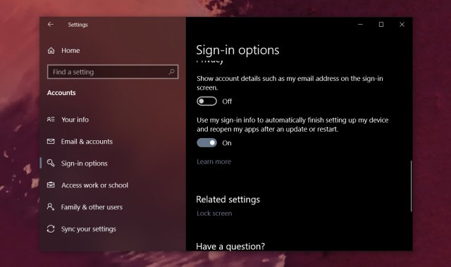 Следующее обновление Windows 10 даст вам контроль над перезапускаемыми приложениями