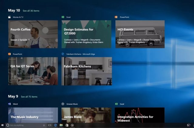 Microsoft работает над поддержкой Timeline в Windows 10 для нового Edge