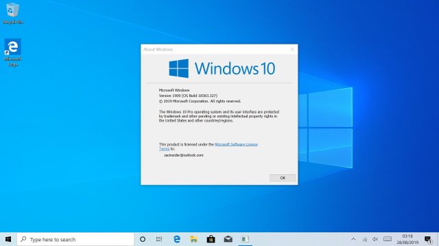 Релиз Windows 10 19H2 (1909) ожидается в сентябре