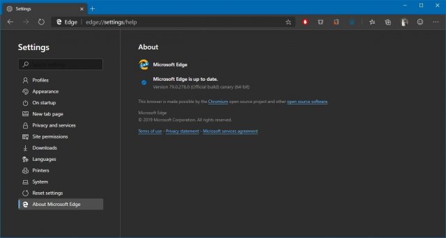Microsoft выпускает первую версию Edge на Chromium 79