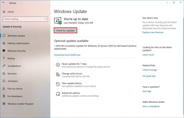 1569066509 windows 10 check updates manually