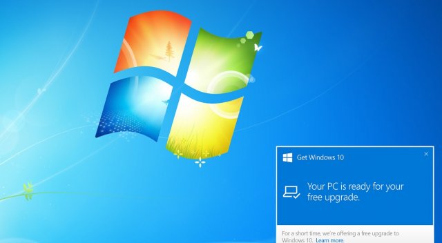 Предупреждение об обновлении Windows 10 начинает отображаться в Windows 7