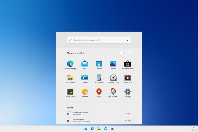 Windows 10X при работе одного экрана