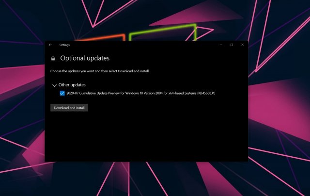 Доступна для скачивания Windows 10 Build 19041.423 [KB4568831]