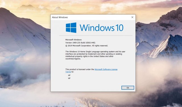 Доступна для загрузки Windows 10 Build 18363.1016
