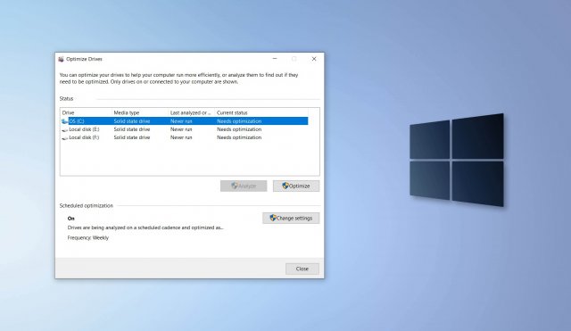 Microsoft подтверждает проблемы с функцией «Оптимизация дисков» в Windows 10 версии 2004