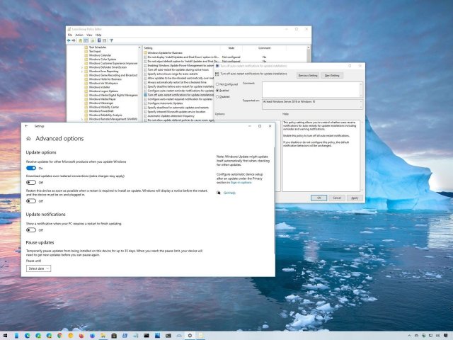 Как отключить уведомления о необходимости перезагрузить компьютер после обновления на Windows 10
