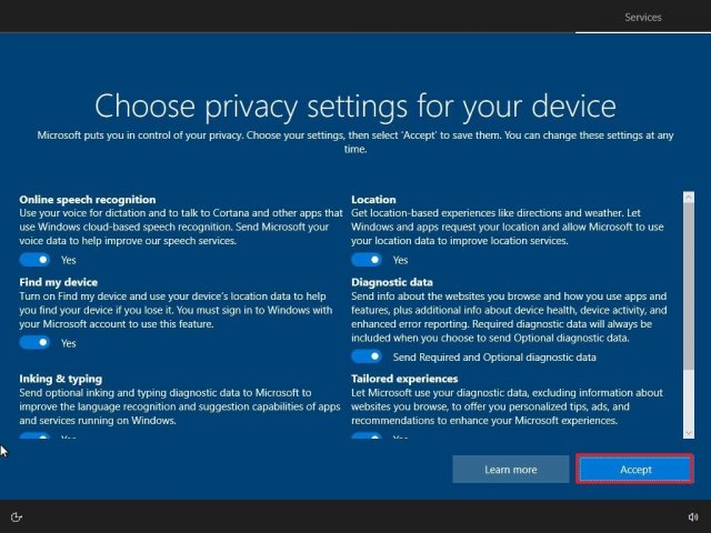 1605449796 windows 10 october 2020 update privacy oobe
