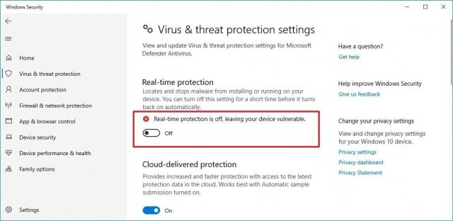 1607103617 disable realtime protection defender antivirus windows10