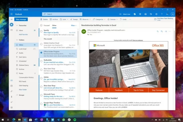Microsoft работает над новым приложением Outlook