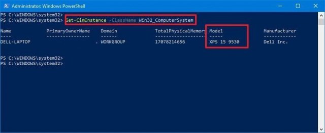 1611507356 pc model number powershell command