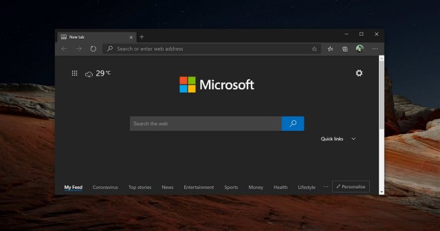 Microsoft Edge получает новое мини-контекстное меню