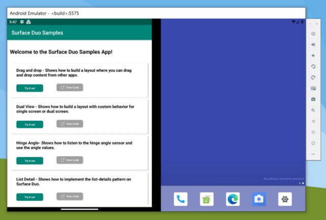 Microsoft обновляет эмулятор Surface Duo