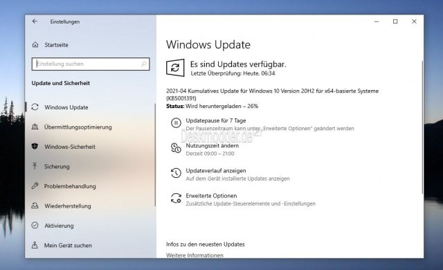 Накопительное обновление KB5001391 стало доступно для Windows 10 версии 2004, 20H2 и 21H1