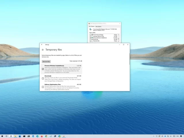 Как очистить место на диске после обновления до Windows 10 May 2021 Update
