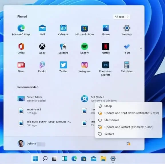 Windows 11 будет показывать время для установки обновлений ОС