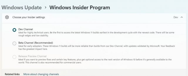 Microsoft предлагает исправление для отсутствующей опции Beta Сhannel в Windows 11