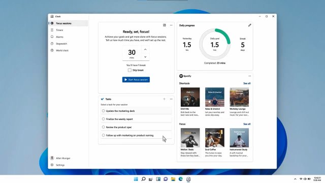 Windows 11 получает интеграцию Spotify с функцией Focus Sessions