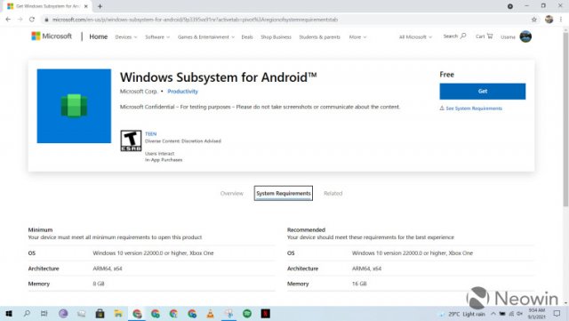 В Microsoft Store появилось приложение Windows Subsystem for Android