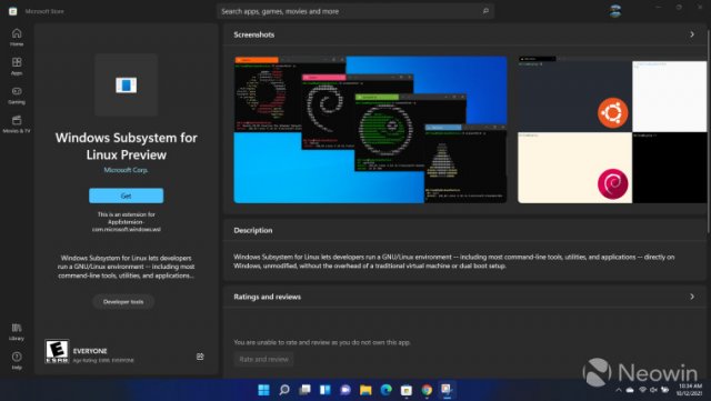 Приложение Windows Subsystem for Linux Preview появилось в Microsoft Store для Windows 11