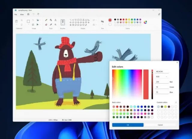 Инсайдеры Windows 11 в Dev Channel получают новую версию приложения Paint