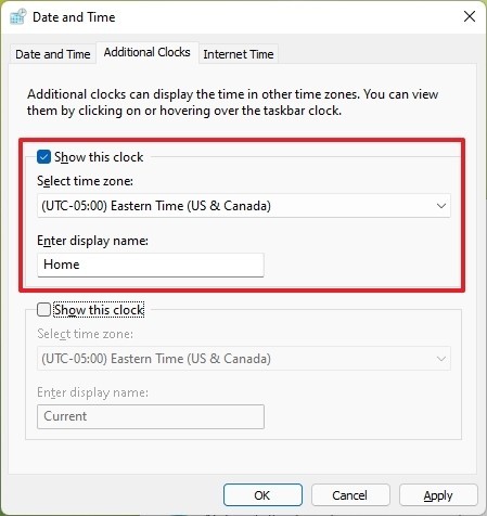 Как настроить множество часов в системе Windows 11