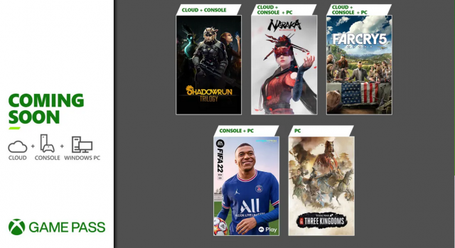 Скоро в Xbox Game Pass: War: Three Kingdoms, Naraka: Bladepoint, Far Cry 5 и другое