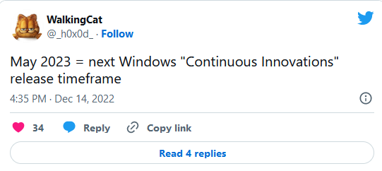 Microsoft может выпустить обновление Windows 11 Moment 3 в мае 2023 года