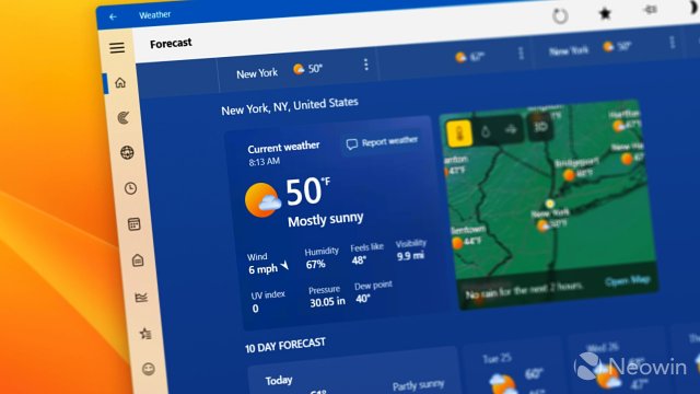 Microsoft обновляет приложение «Погода» для Windows 10 и Windows 11