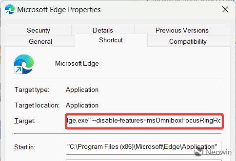 Как отключить закругленную адресную строку в Microsoft Edge
